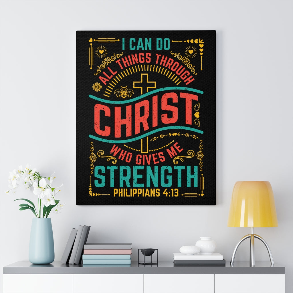 Scripture Walls All Things w Christ Philippians 4:13 Bible Verse Canvas Christian Wall Art Ready to Hang Unframed-Express Your Love Gifts
