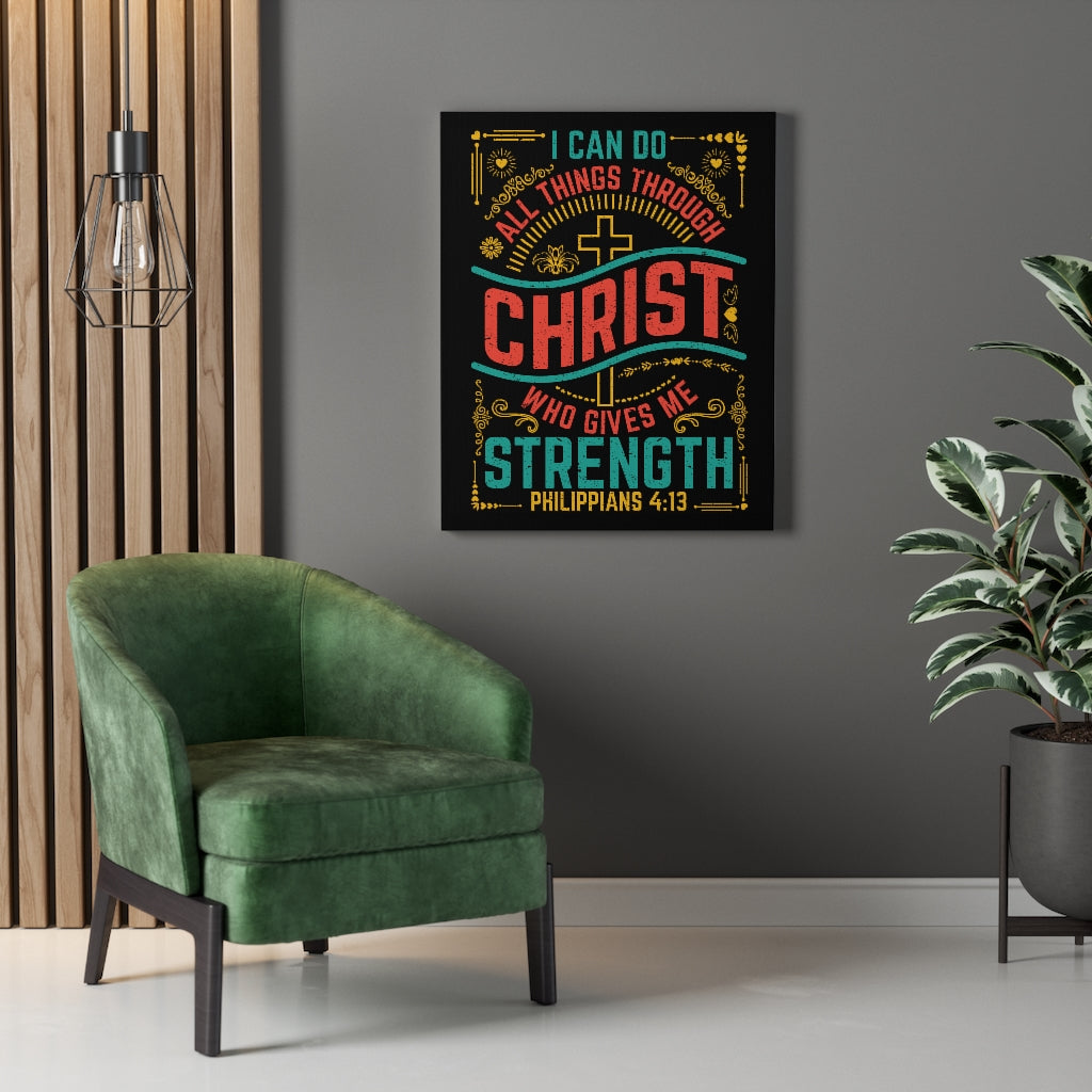 Scripture Walls All Things w Christ Philippians 4:13 Bible Verse Canvas Christian Wall Art Ready to Hang Unframed-Express Your Love Gifts