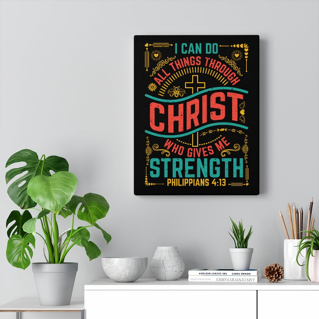 Scripture Walls All Things w Christ Philippians 4:13 Bible Verse Canvas Christian Wall Art Ready to Hang Unframed-Express Your Love Gifts