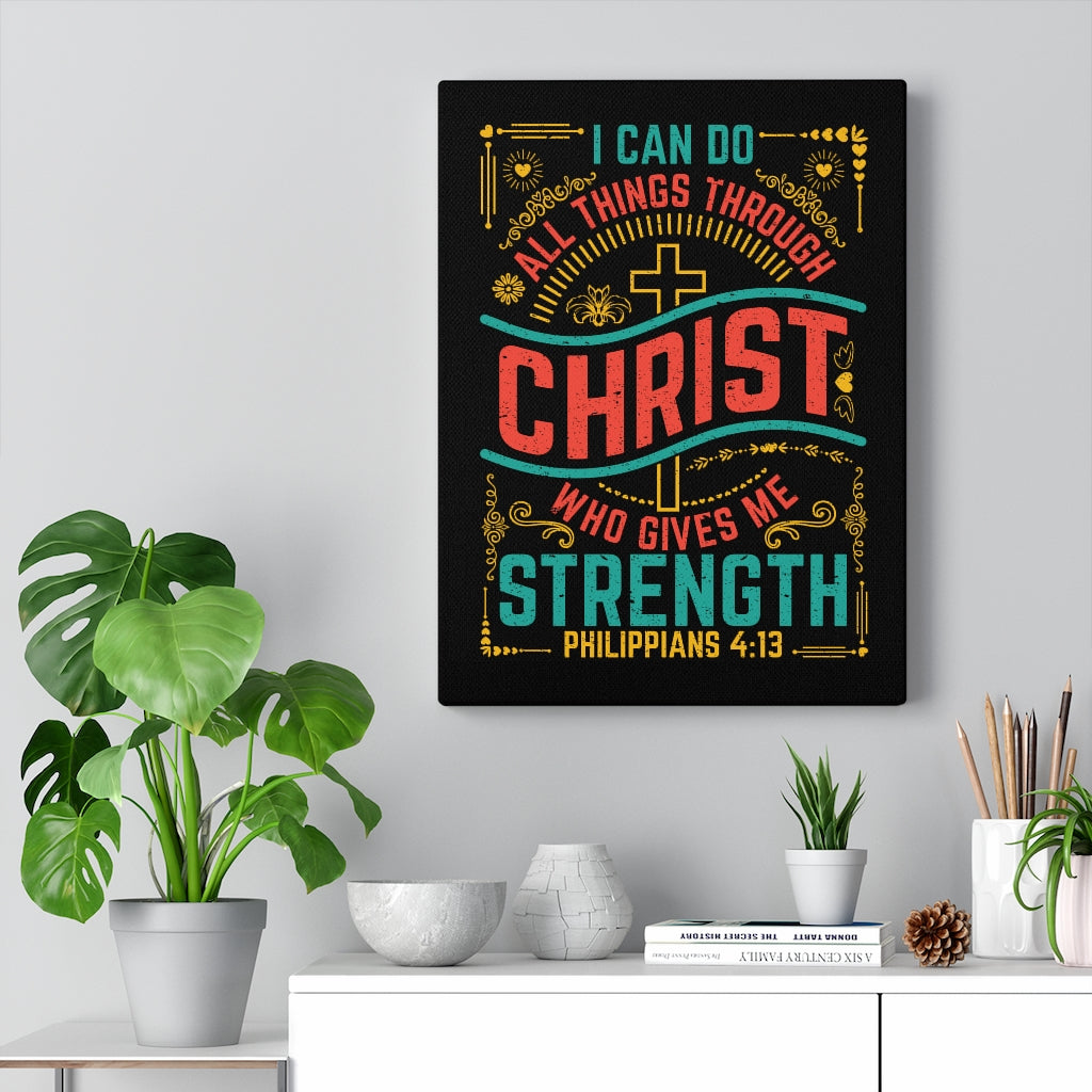 Scripture Walls All Things w Christ Philippians 4:13 Bible Verse Canvas Christian Wall Art Ready to Hang Unframed-Express Your Love Gifts