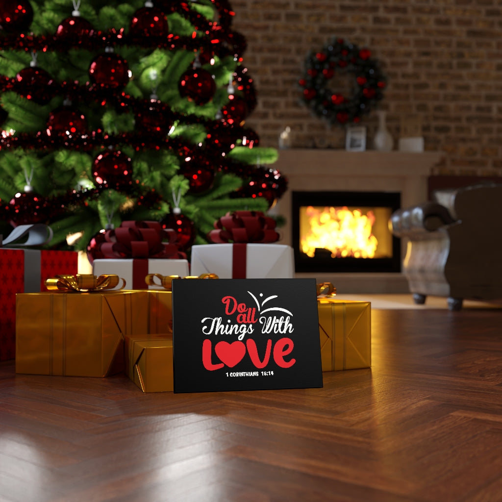 Scripture Walls All Things With Love Red 1 Corinthians 16:14 Bible Verse Canvas Christian Wall Art Ready to Hang Unframed-Express Your Love Gifts