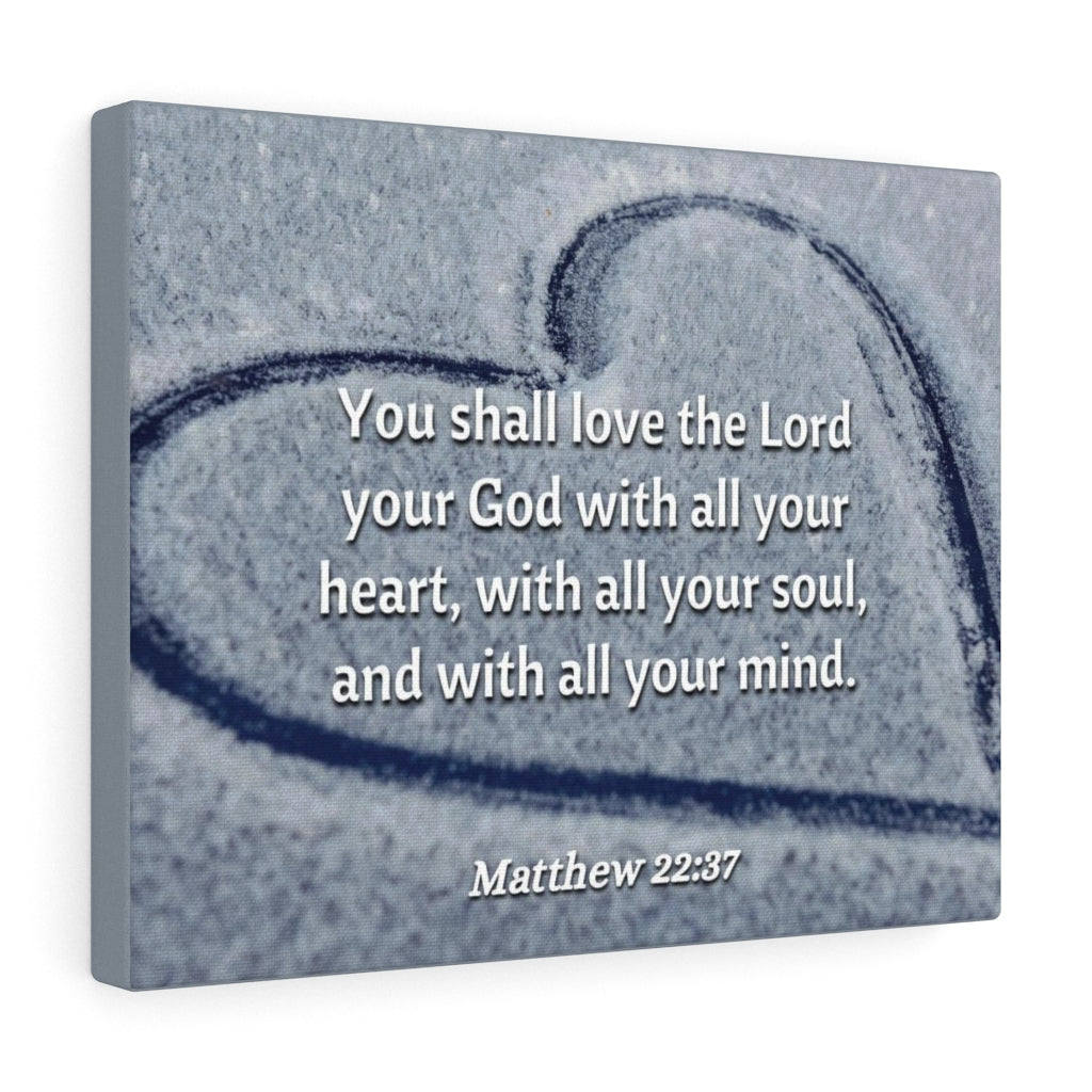 Scripture Walls All Thy Heart Matthew 22:37 Bible Verse Canvas Christian Wall Art Ready to Hang Unframed-Express Your Love Gifts