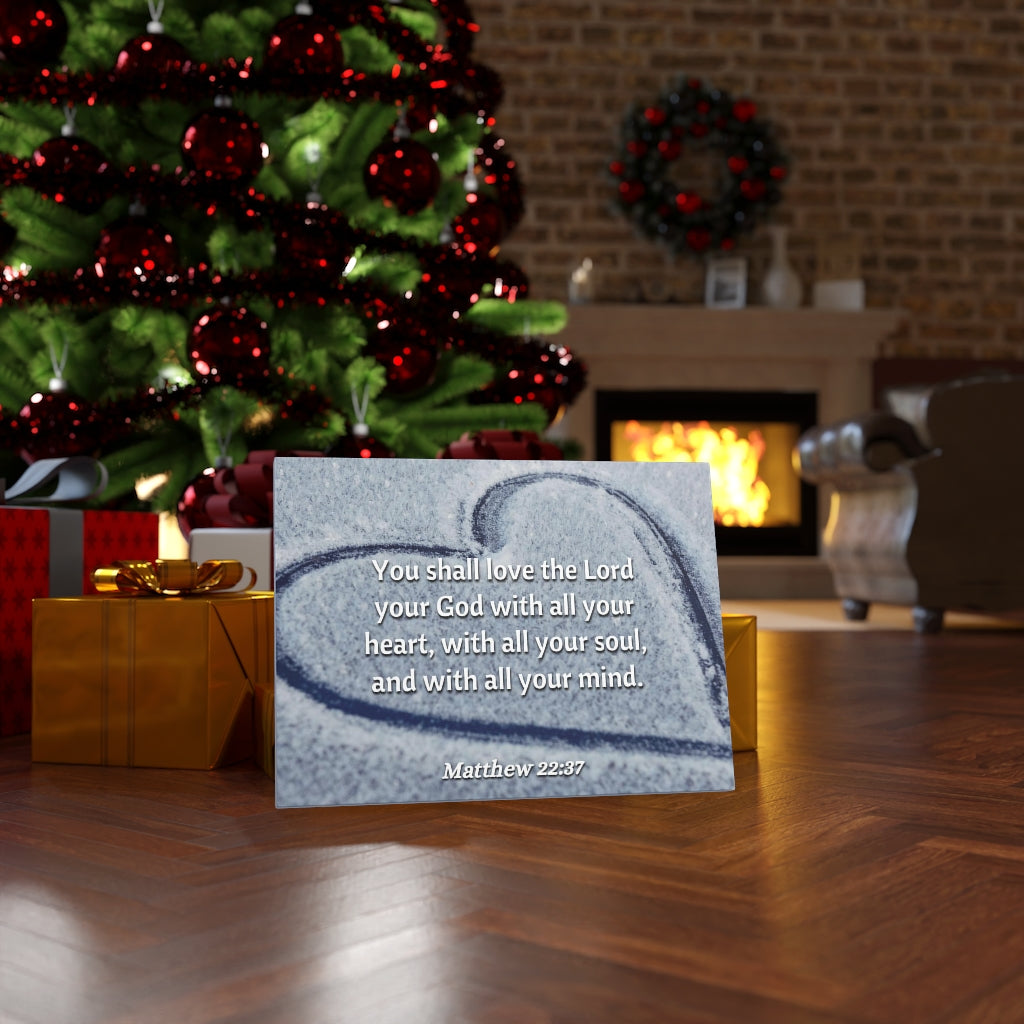 Scripture Walls All Thy Heart Matthew 22:37 Bible Verse Canvas Christian Wall Art Ready to Hang Unframed-Express Your Love Gifts