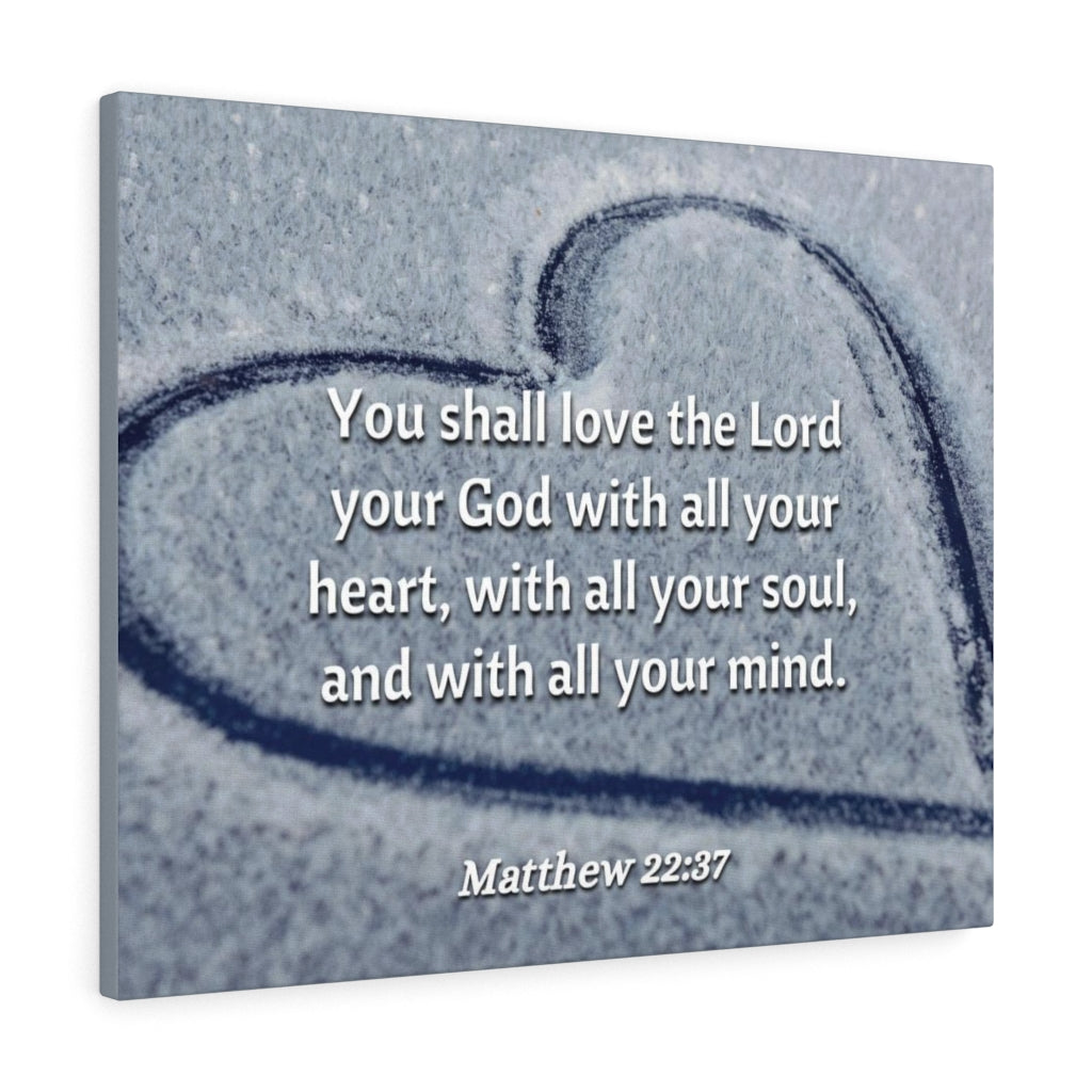 Scripture Walls All Thy Heart Matthew 22:37 Bible Verse Canvas Christian Wall Art Ready to Hang Unframed-Express Your Love Gifts