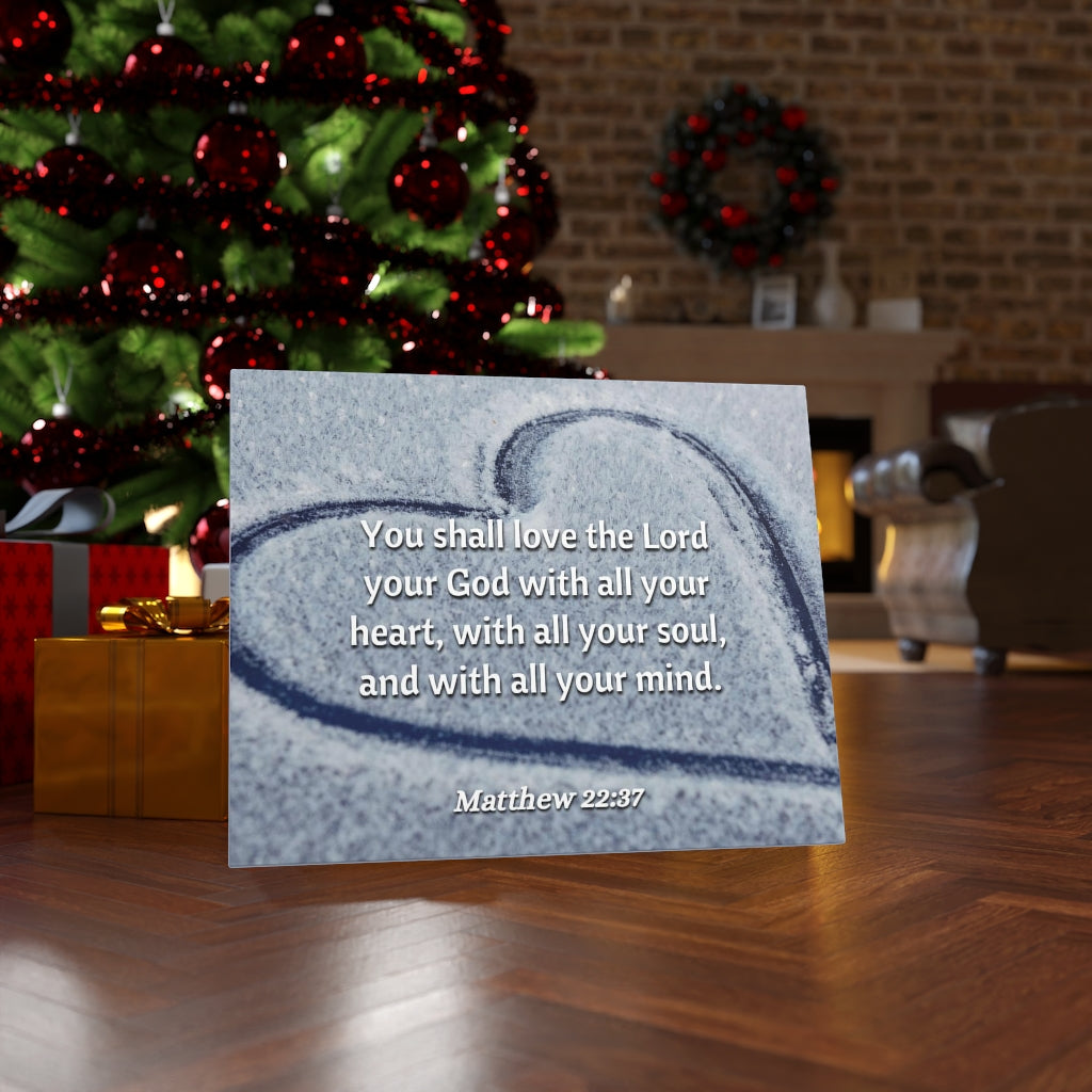 Scripture Walls All Thy Heart Matthew 22:37 Bible Verse Canvas Christian Wall Art Ready to Hang Unframed-Express Your Love Gifts