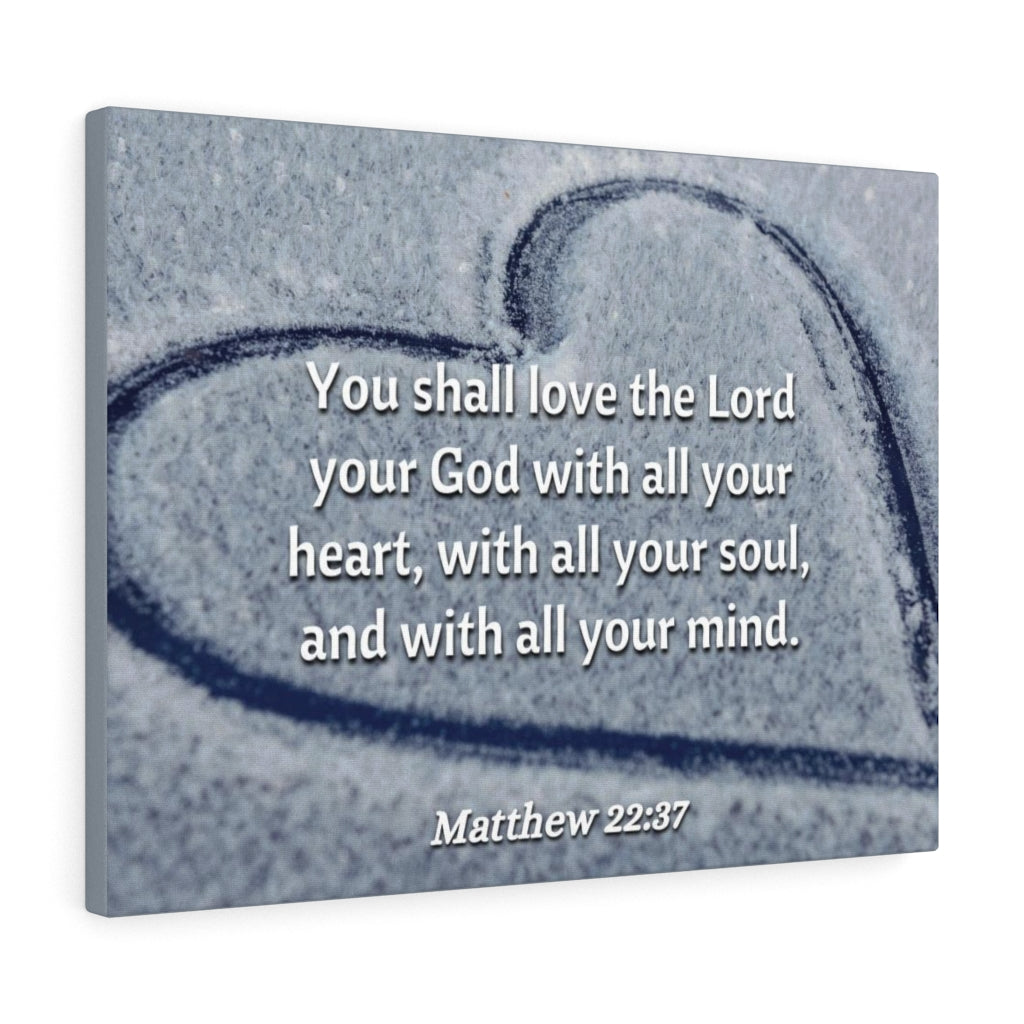 Scripture Walls All Thy Heart Matthew 22:37 Bible Verse Canvas Christian Wall Art Ready to Hang Unframed-Express Your Love Gifts