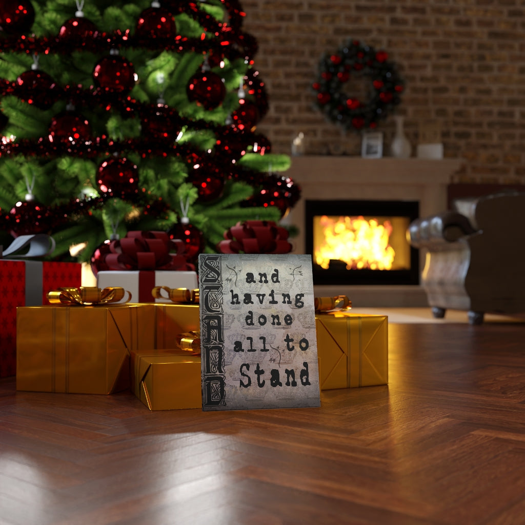 Scripture Walls All To Stand Ephesians 6:13 Bible Verse Canvas Christian Wall Art Ready to Hang Unframed-Express Your Love Gifts