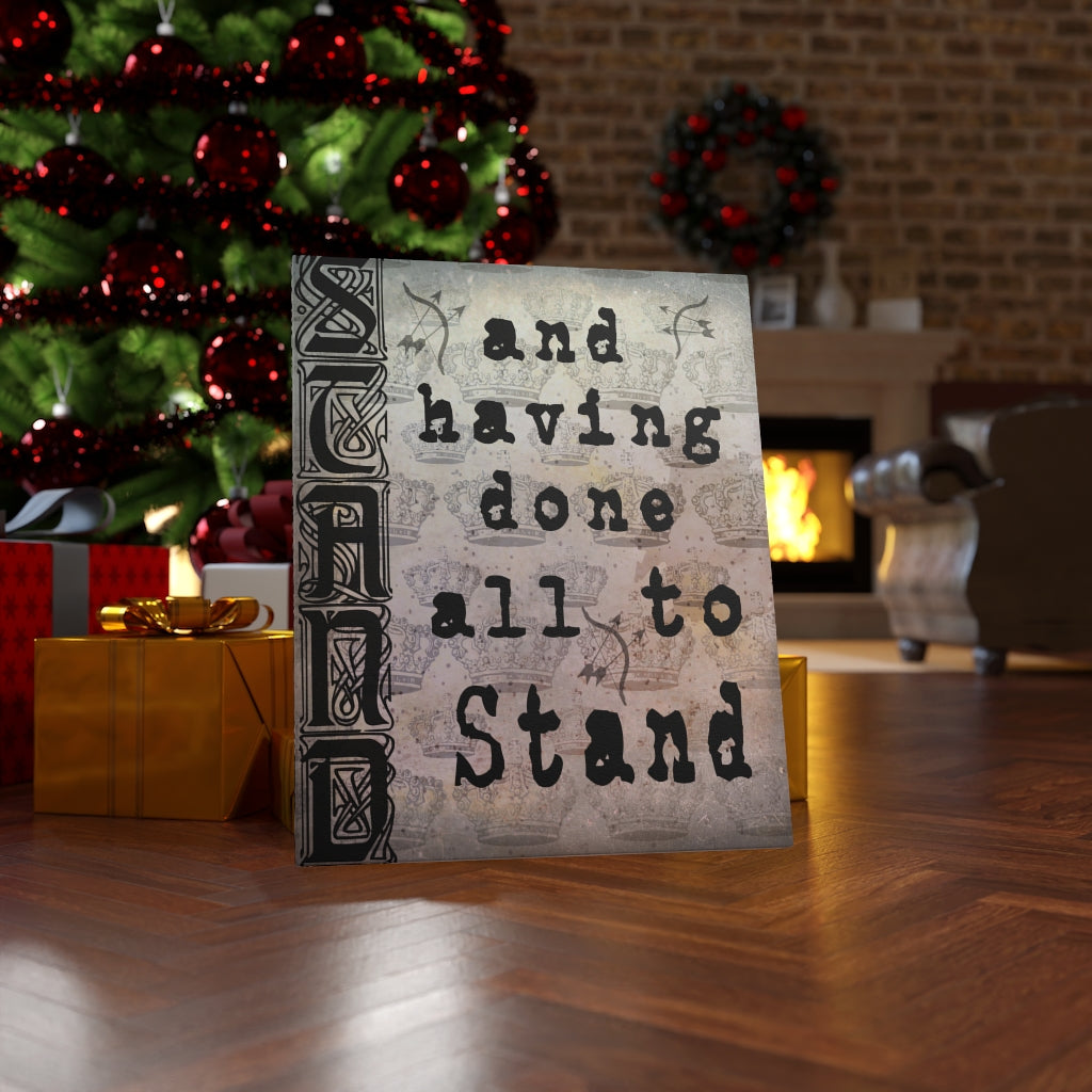 Scripture Walls All To Stand Ephesians 6:13 Bible Verse Canvas Christian Wall Art Ready to Hang Unframed-Express Your Love Gifts