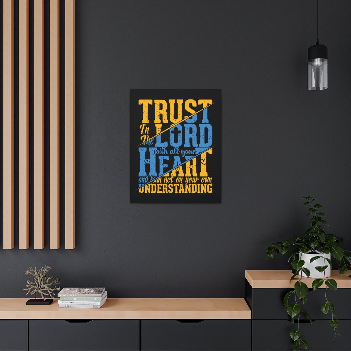 Scripture Walls All Your Heart Psalm 23:4 Christian Wall Art Bible Verse Print Ready to Hang Unframed-Express Your Love Gifts