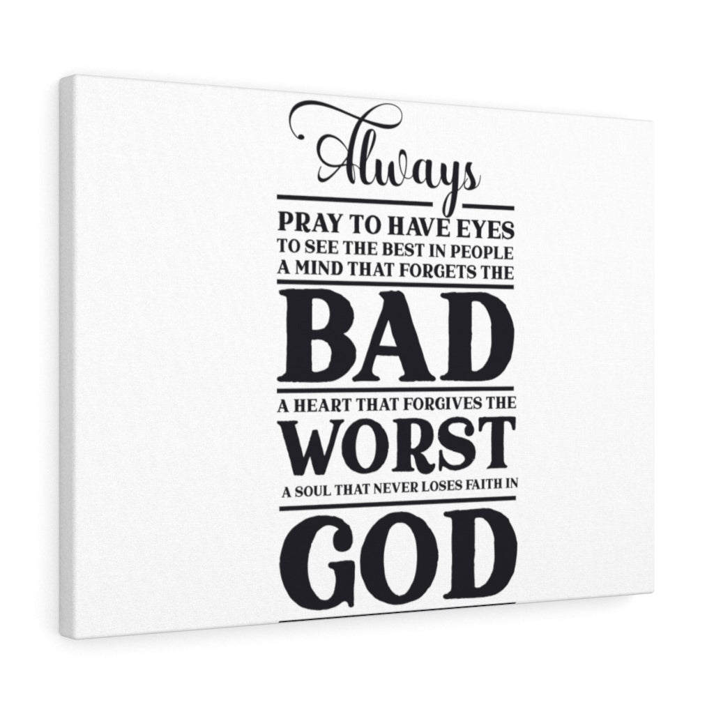 Scripture Walls Always Pray Bible Verse Canvas Christian Wall Art Ready to Hang Unframed-Express Your Love Gifts