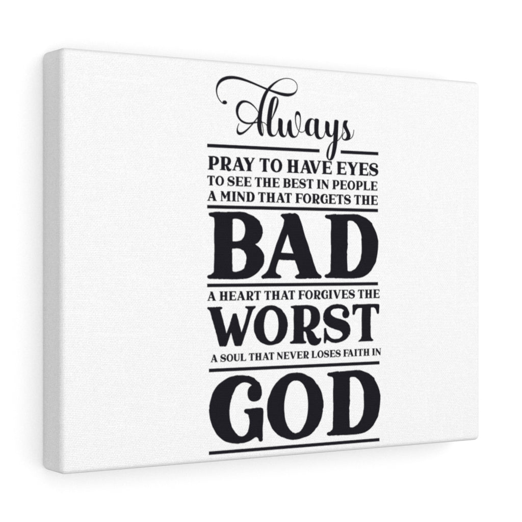 Scripture Walls Always Pray Bible Verse Canvas Christian Wall Art Ready to Hang Unframed-Express Your Love Gifts