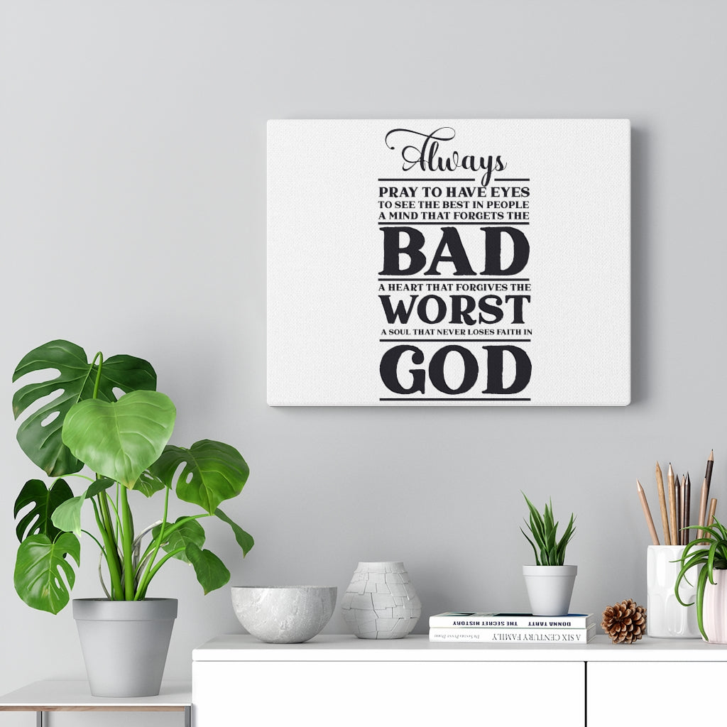 Scripture Walls Always Pray Bible Verse Canvas Christian Wall Art Ready to Hang Unframed-Express Your Love Gifts