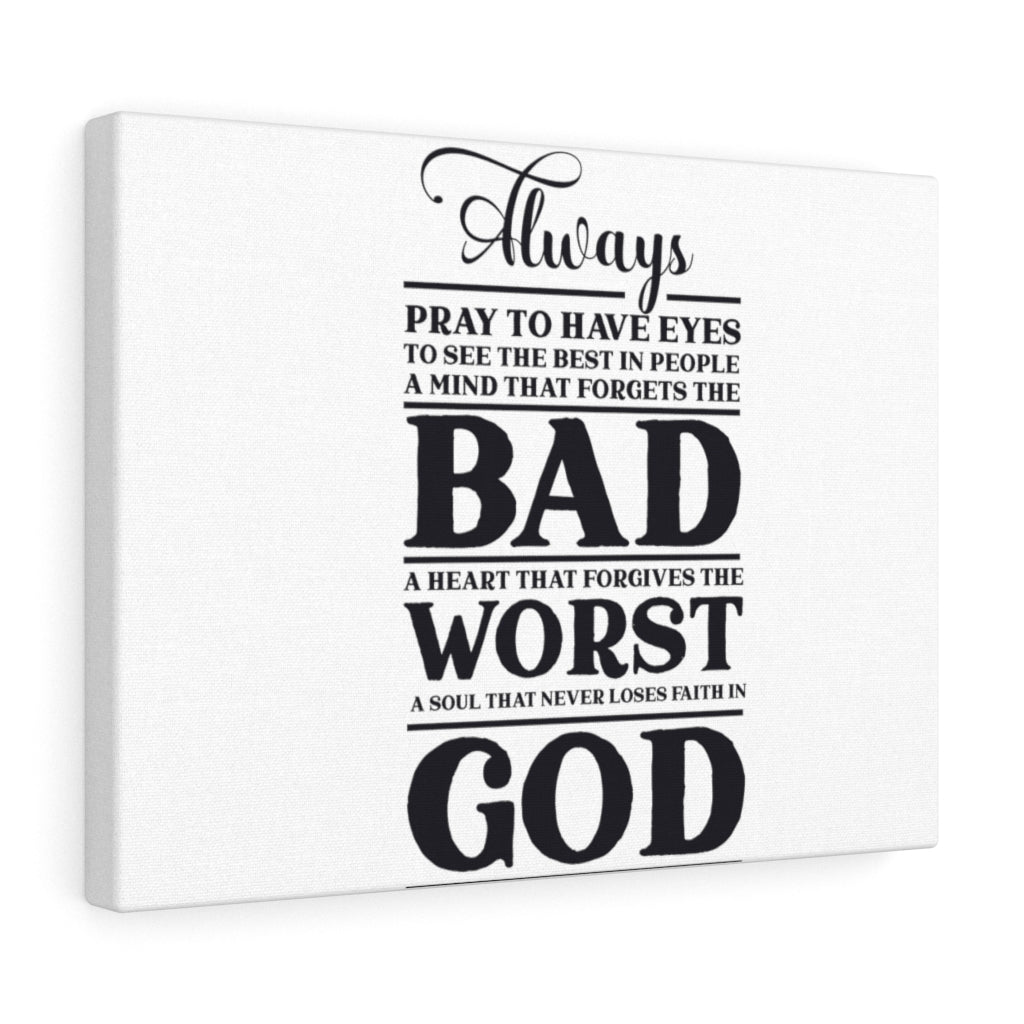 Scripture Walls Always Pray Bible Verse Canvas Christian Wall Art Ready to Hang Unframed-Express Your Love Gifts