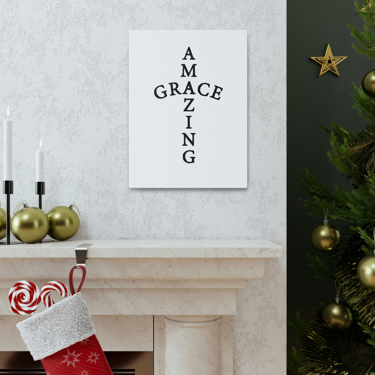 Scripture Walls Amazing Grace 1 Corinthians 15:56 Christian Wall Art Print Ready to Hang Unframed-Express Your Love Gifts