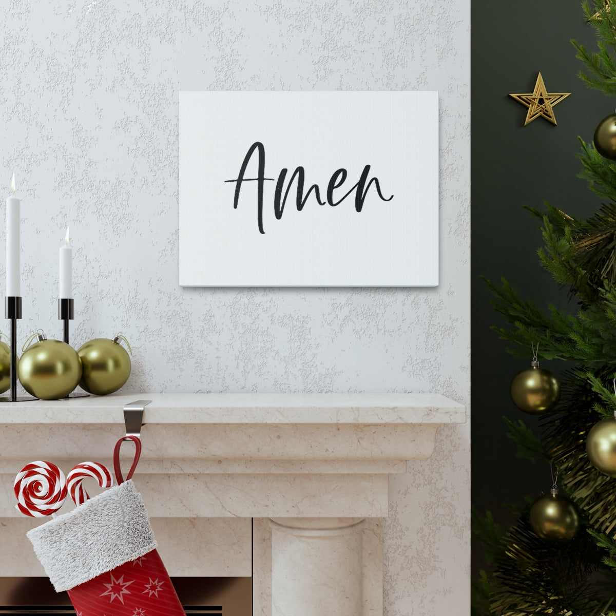 Scripture Walls Amen White Psalms 106:48 Christian Wall Art Bible Verse Print Ready to Hang Unframed-Express Your Love Gifts