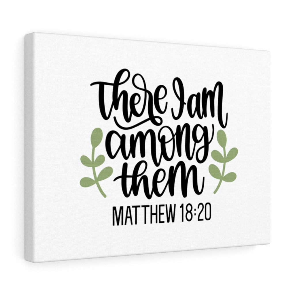 Scripture Walls Among Them Matthew 18:20 Bible Verse Canvas Christian Wall Art Ready to Hang Unframed-Express Your Love Gifts