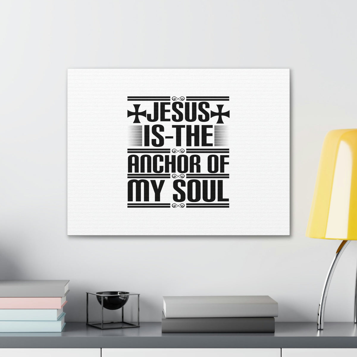 Scripture Walls Anchor Of My Soul Hebrews 6:19 Cross White Christian Wall Art Bible Verse Print Ready to Hang Unframed-Express Your Love Gifts
