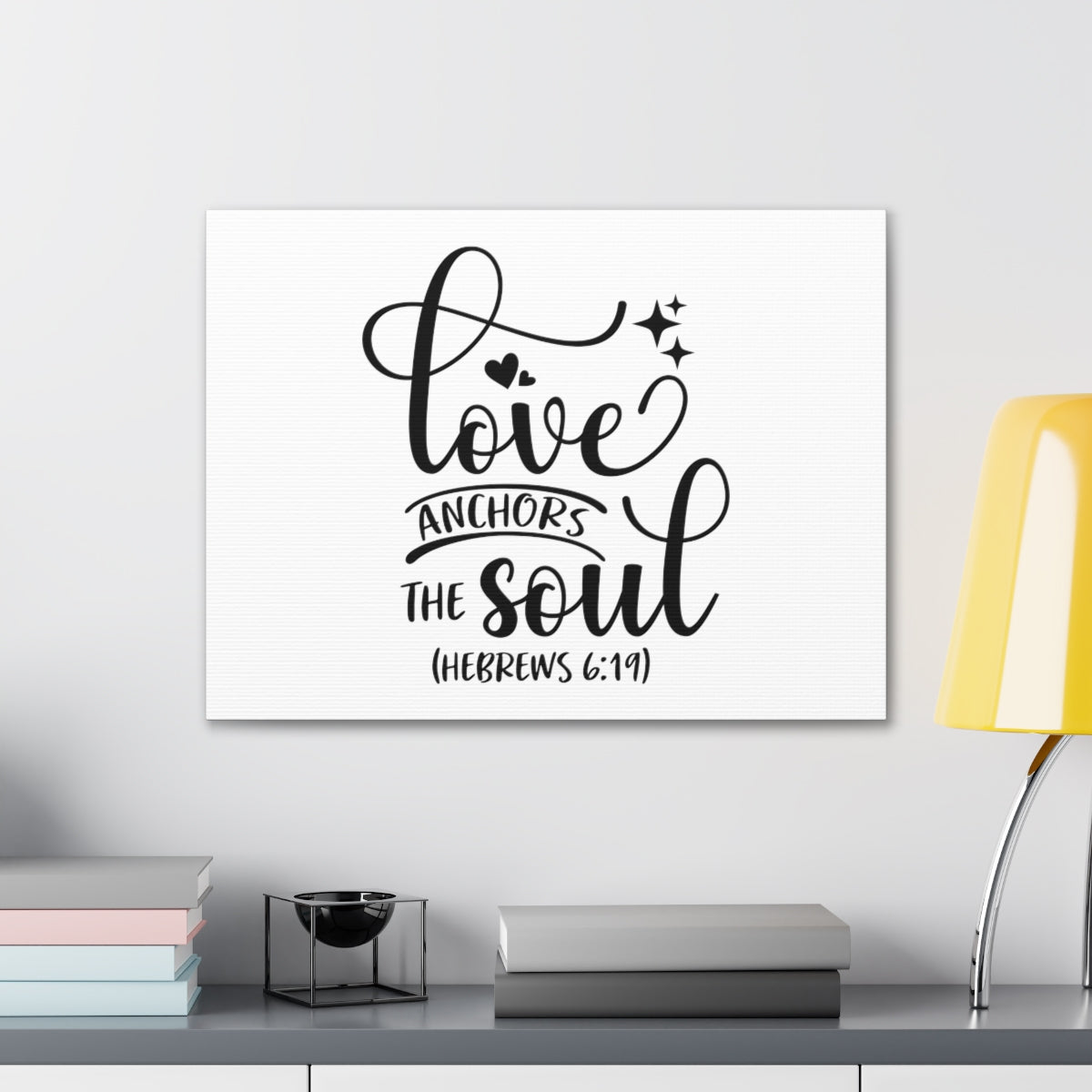 Scripture Walls Anchors The Soul Hebrews 6:19 Star Bible Verse Canvas Christian Wall Art Ready to Hang Unframed-Express Your Love Gifts