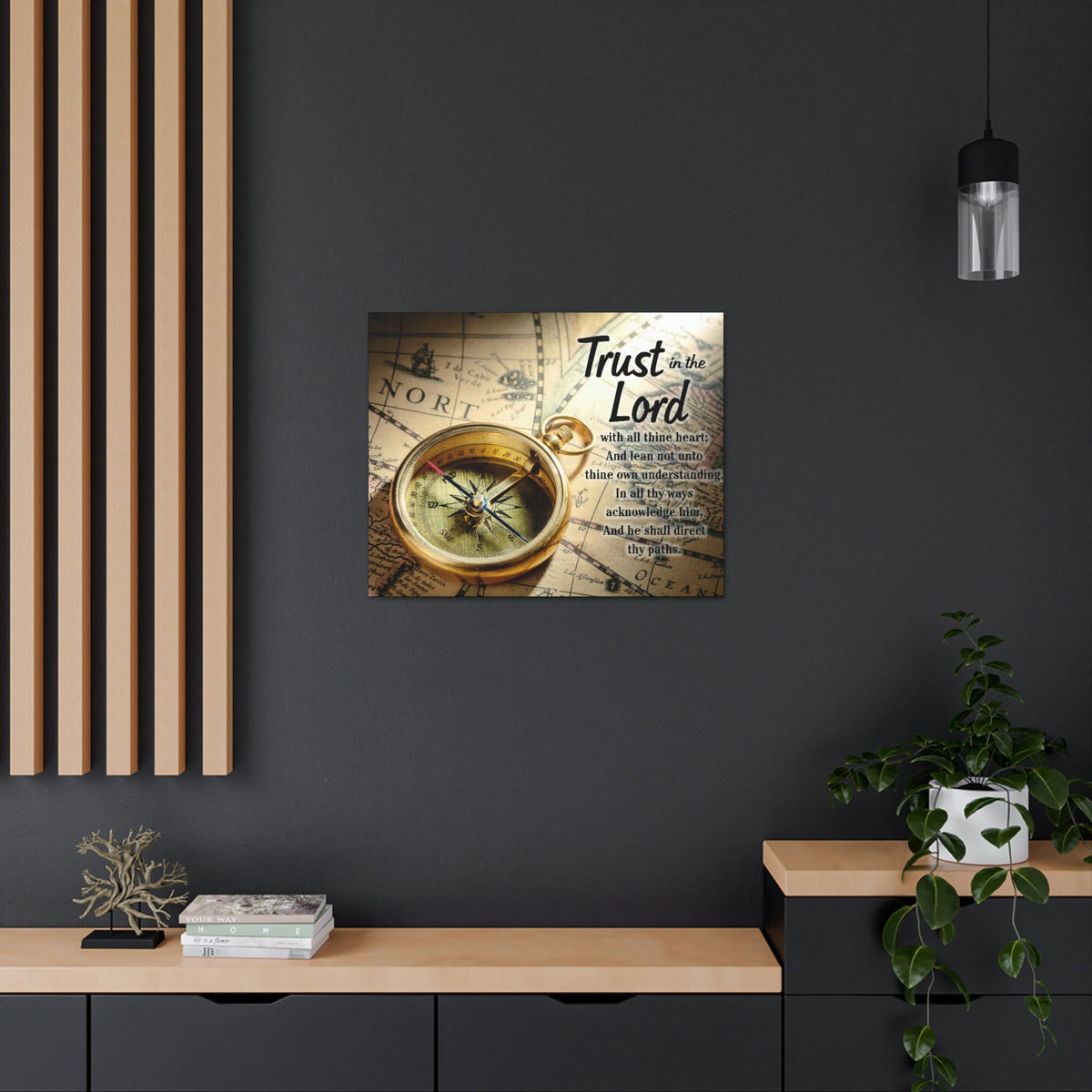 Scripture Walls Ancient Map Proverbs 3:6 Bible Verse Canvas Christian Wall Art Ready to Hang Unframed-Express Your Love Gifts
