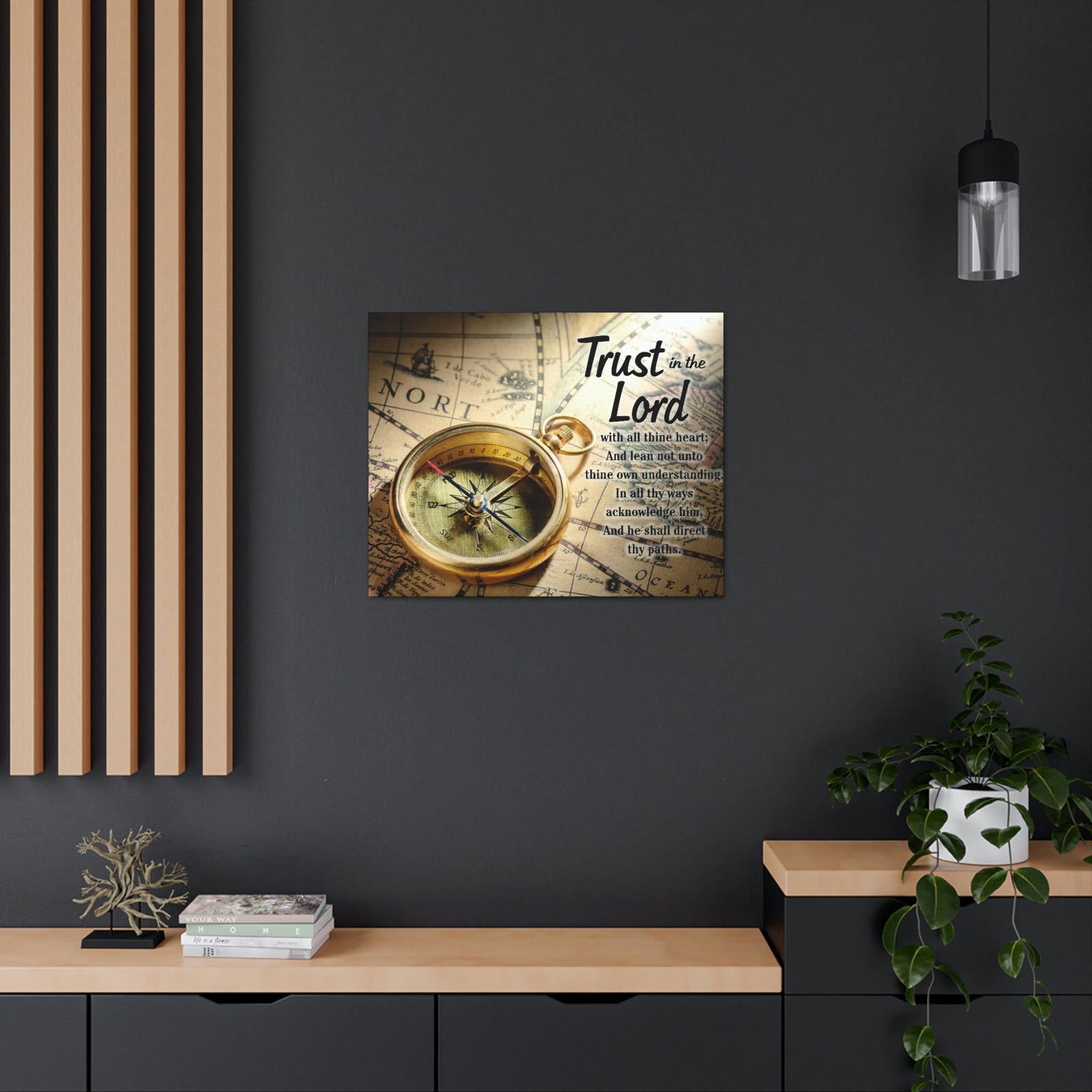 Scripture Walls Ancient Map Proverbs 3:6 Bible Verse Canvas Christian Wall Art Ready to Hang Unframed-Express Your Love Gifts