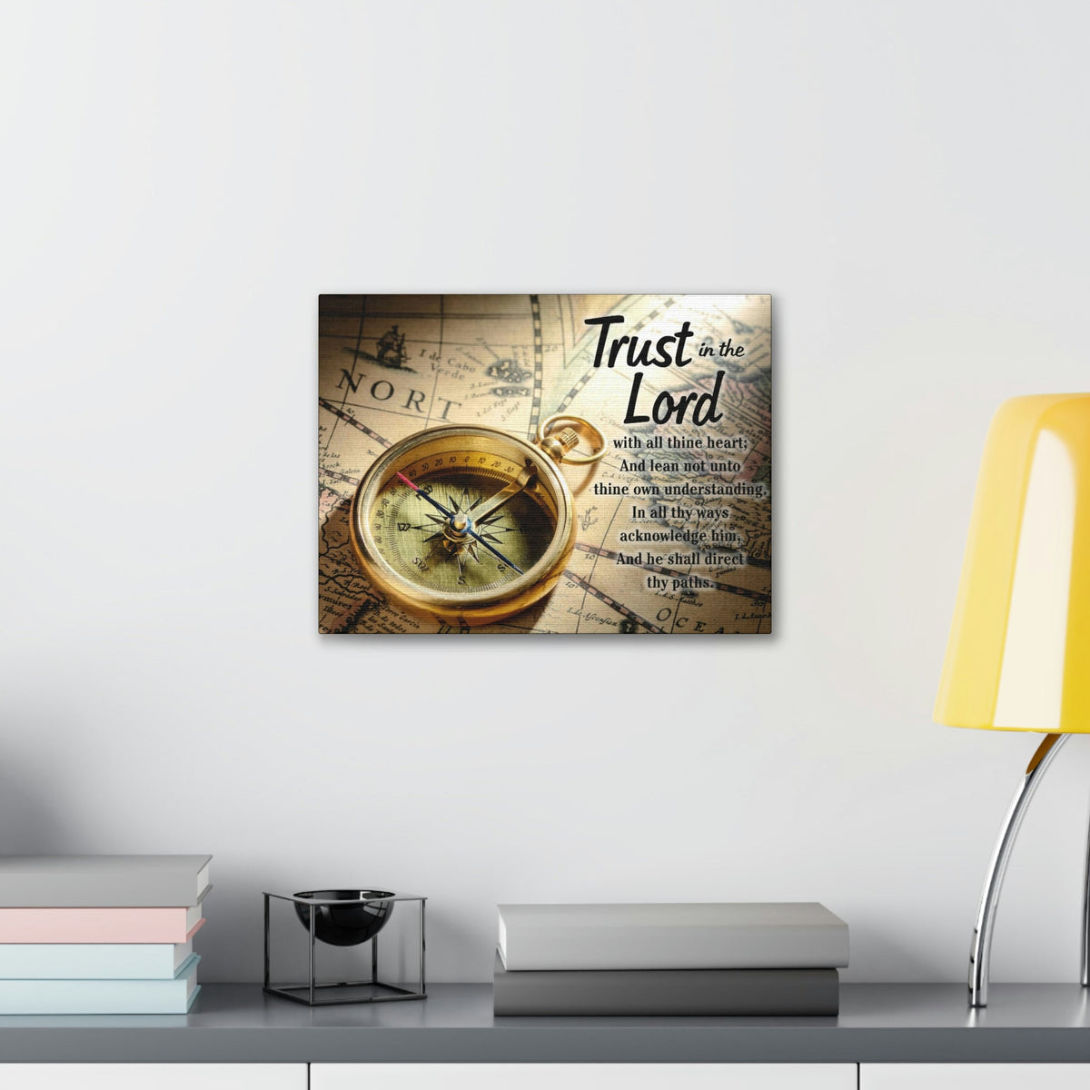 Scripture Walls Ancient Map Proverbs 3:6 Bible Verse Canvas Christian Wall Art Ready to Hang Unframed-Express Your Love Gifts