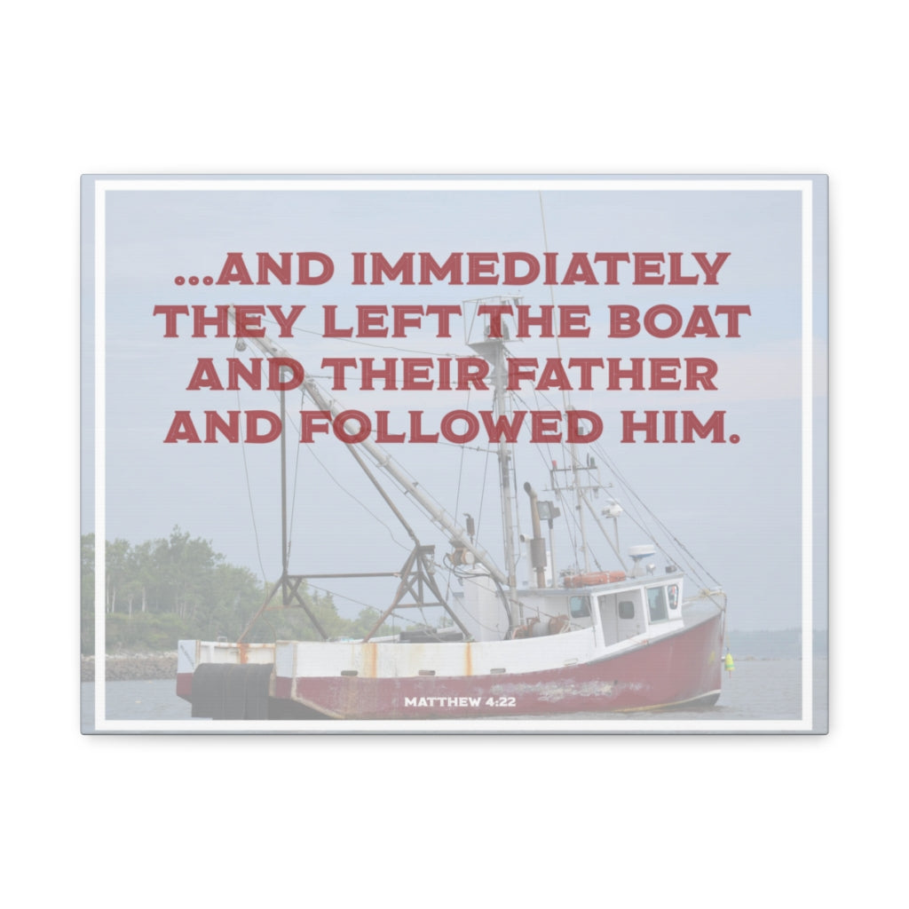 Scripture Walls And Followed Him Matthew 4:22 Bible Verse Canvas Christian Wall Art Ready to Hang Unframed-Express Your Love Gifts