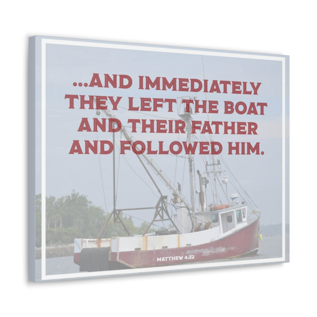 Scripture Walls And Followed Him Matthew 4:22 Bible Verse Canvas Christian Wall Art Ready to Hang Unframed-Express Your Love Gifts