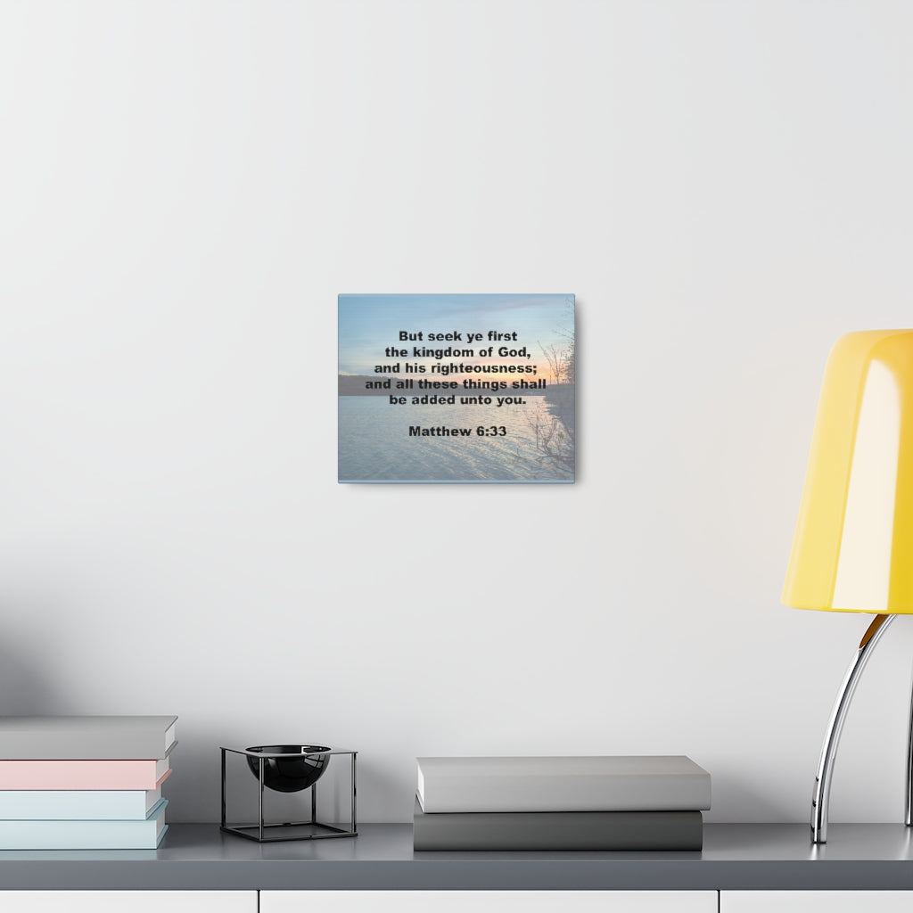 Scripture Walls And His Righteousness Matthew 6:33 Plain Bible Verse Canvas Christian Wall Art Ready to Hang Unframed-Express Your Love Gifts