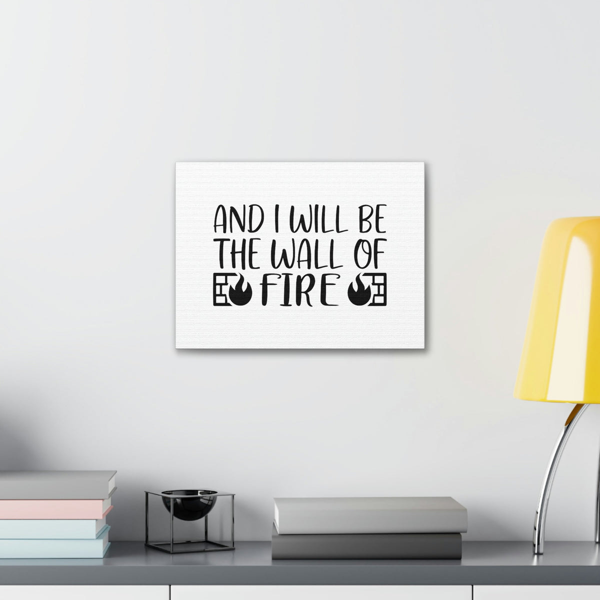 Scripture Walls And I Will Be The Wall of Fire Zechariah 2:5 Christian Wall Art Bible Verse Print Ready to Hang Unframed-Express Your Love Gifts