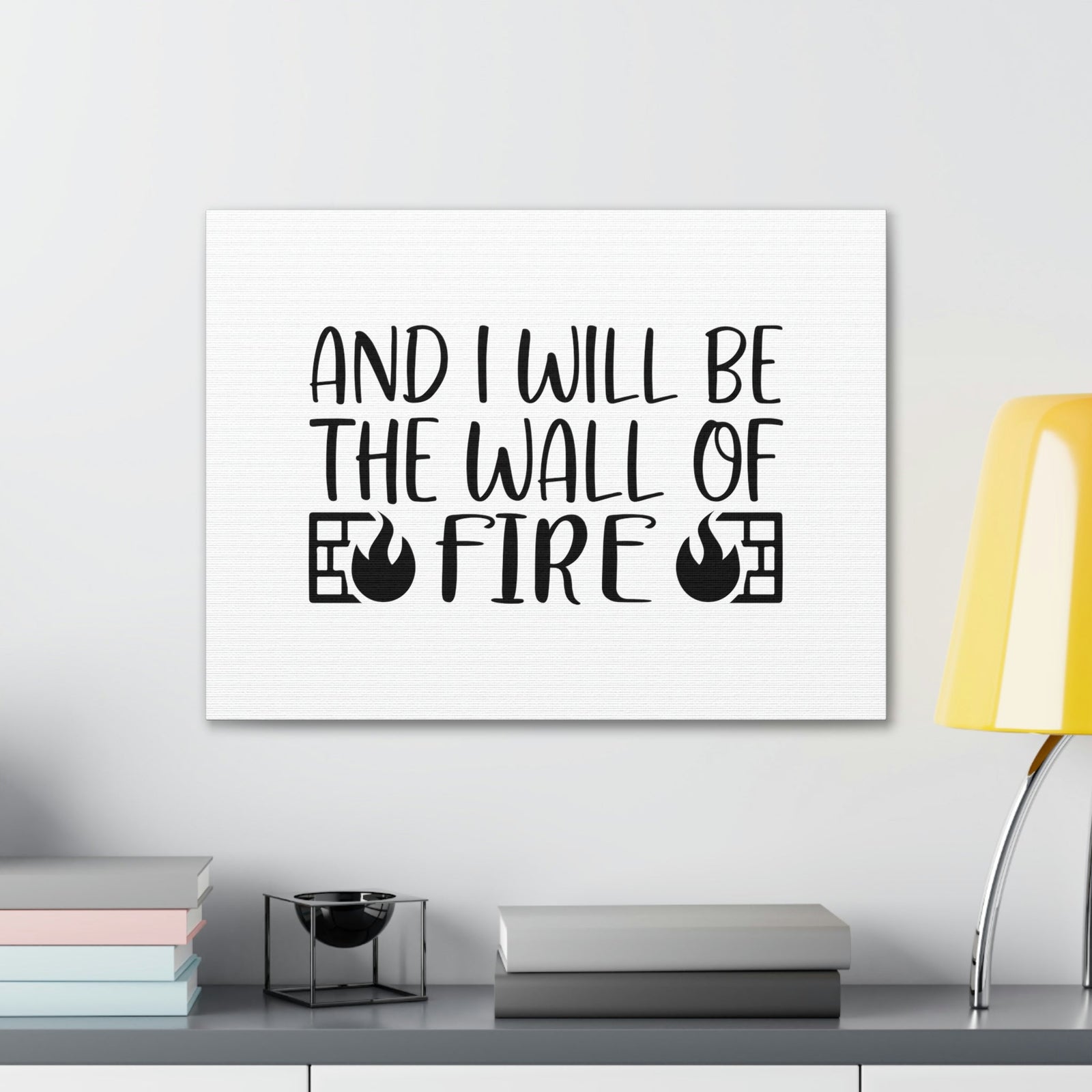 Scripture Walls And I Will Be The Wall of Fire Zechariah 2:5 Christian Wall Art Bible Verse Print Ready to Hang Unframed-Express Your Love Gifts