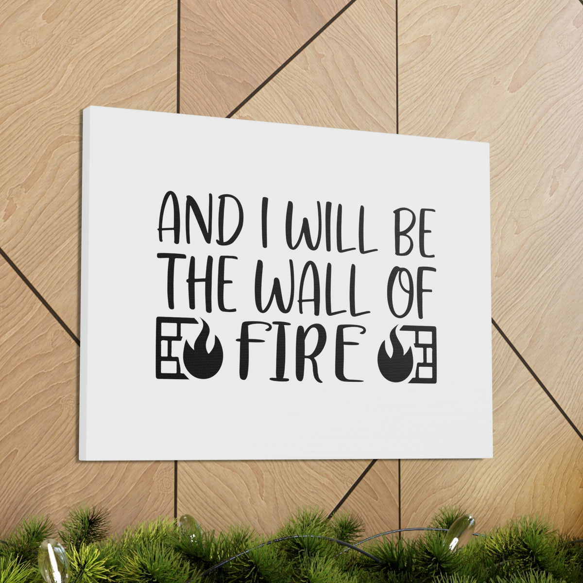Scripture Walls And I Will Be The Wall of Fire Zechariah 2:5 Christian Wall Art Bible Verse Print Ready to Hang Unframed-Express Your Love Gifts