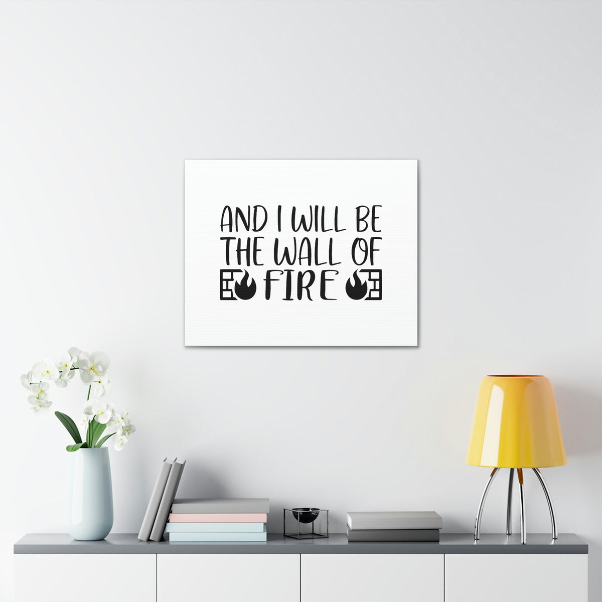 Scripture Walls And I Will Be The Wall of Fire Zechariah 2:5 Christian Wall Art Bible Verse Print Ready to Hang Unframed-Express Your Love Gifts