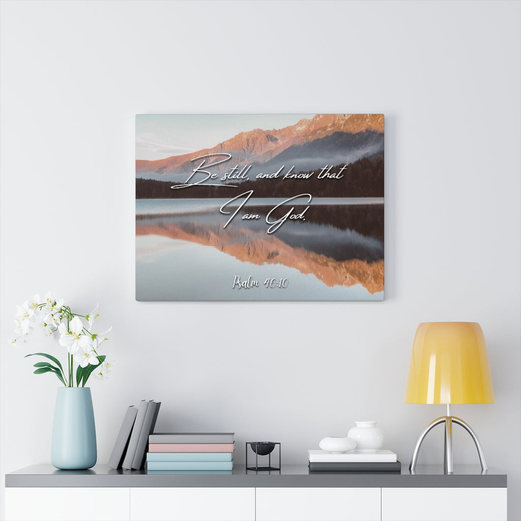 Scripture Walls And Know That I Am God Psalm 46:10 Bible Verse Canvas Christian Wall Art Ready to Hang Unframed-Express Your Love Gifts