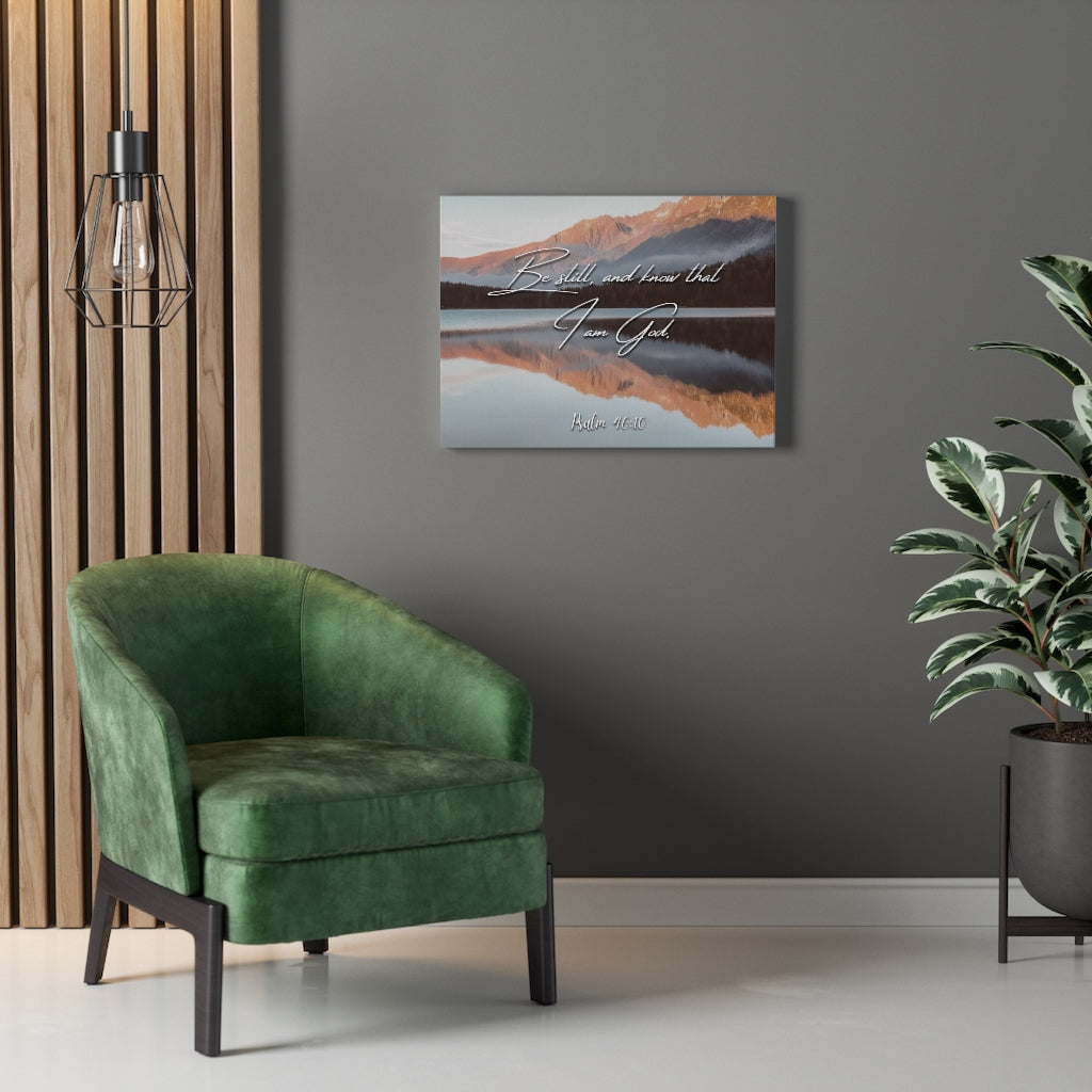 Scripture Walls And Know That I Am God Psalm 46:10 Bible Verse Canvas Christian Wall Art Ready to Hang Unframed-Express Your Love Gifts