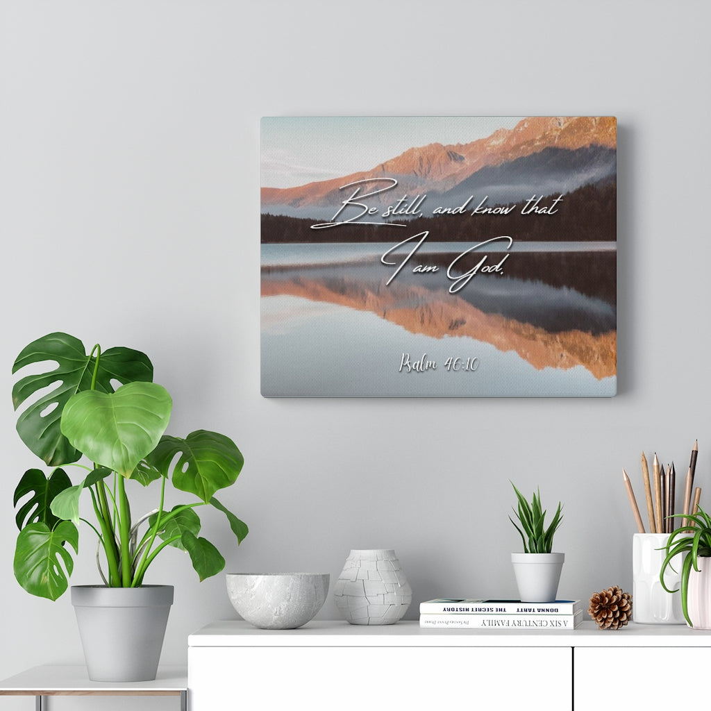 Scripture Walls And Know That I Am God Psalm 46:10 Bible Verse Canvas Christian Wall Art Ready to Hang Unframed-Express Your Love Gifts
