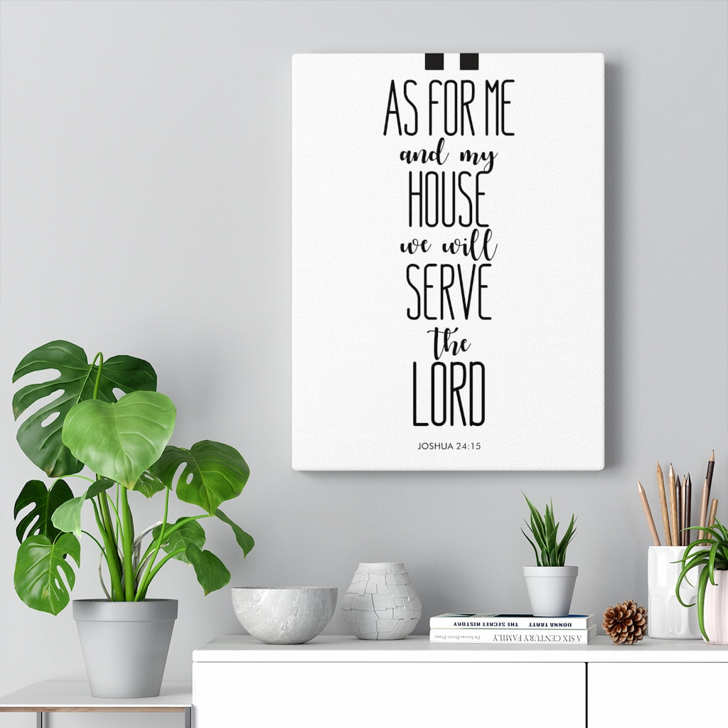 Scripture Walls And My House Joshua 24:15 Bible Verse Canvas Christian Wall Art Ready to Hang Unframed-Express Your Love Gifts