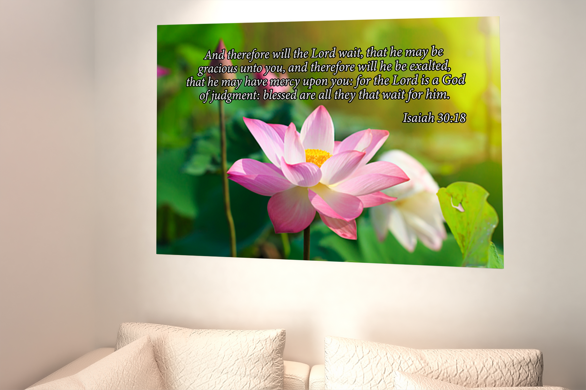 Scripture Walls And Therefore Will the Lord Wait Isaiah 30:18 Bible Verse Canvas Christian Wall Art Ready to Hang Unframed-Express Your Love Gifts