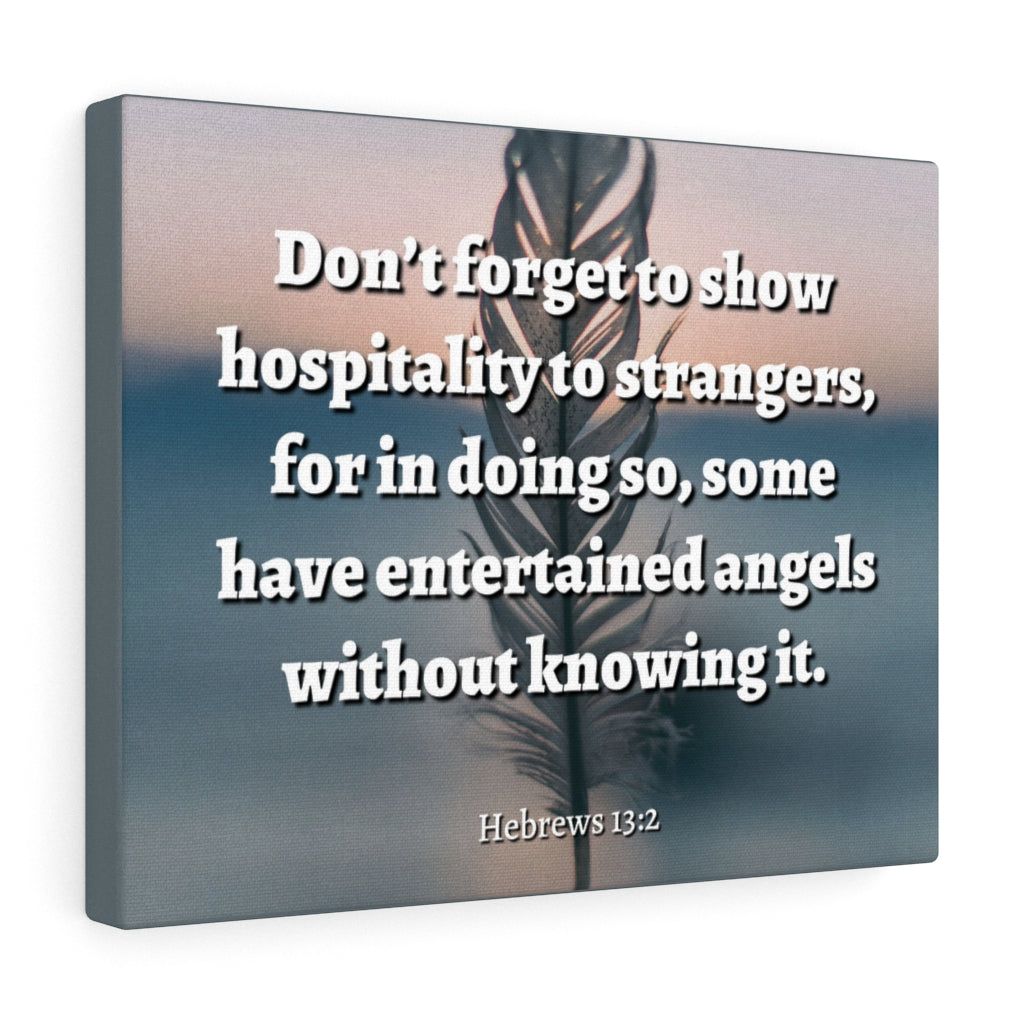 Scripture Walls Angels Hebrews 13:2 Bible Verse Canvas Christian Wall Art Ready to Hang Unframed-Express Your Love Gifts