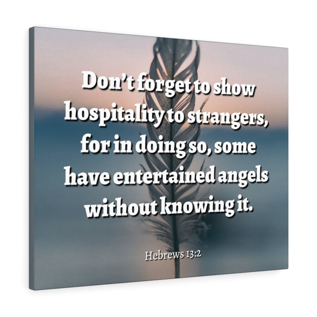 Scripture Walls Angels Hebrews 13:2 Bible Verse Canvas Christian Wall Art Ready to Hang Unframed-Express Your Love Gifts