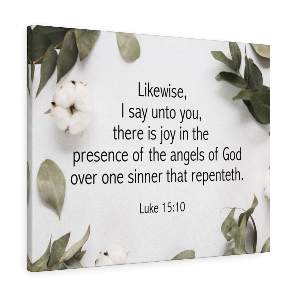 Scripture Walls Angels of God Luke 15:10 Bible Verse Canvas Christian Wall Art Ready to Hang Unframed-Express Your Love Gifts