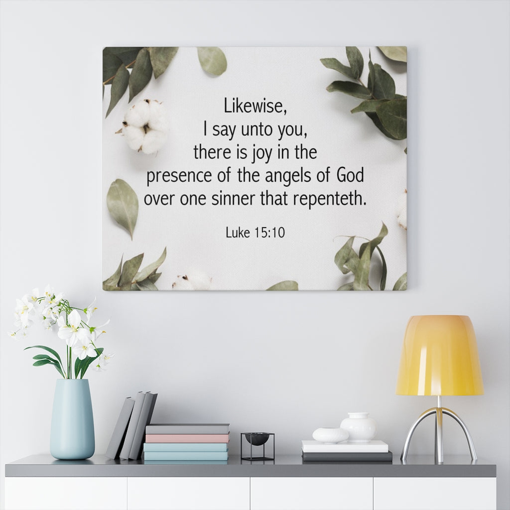 Scripture Walls Angels of God Luke 15:10 Bible Verse Canvas Christian Wall Art Ready to Hang Unframed-Express Your Love Gifts