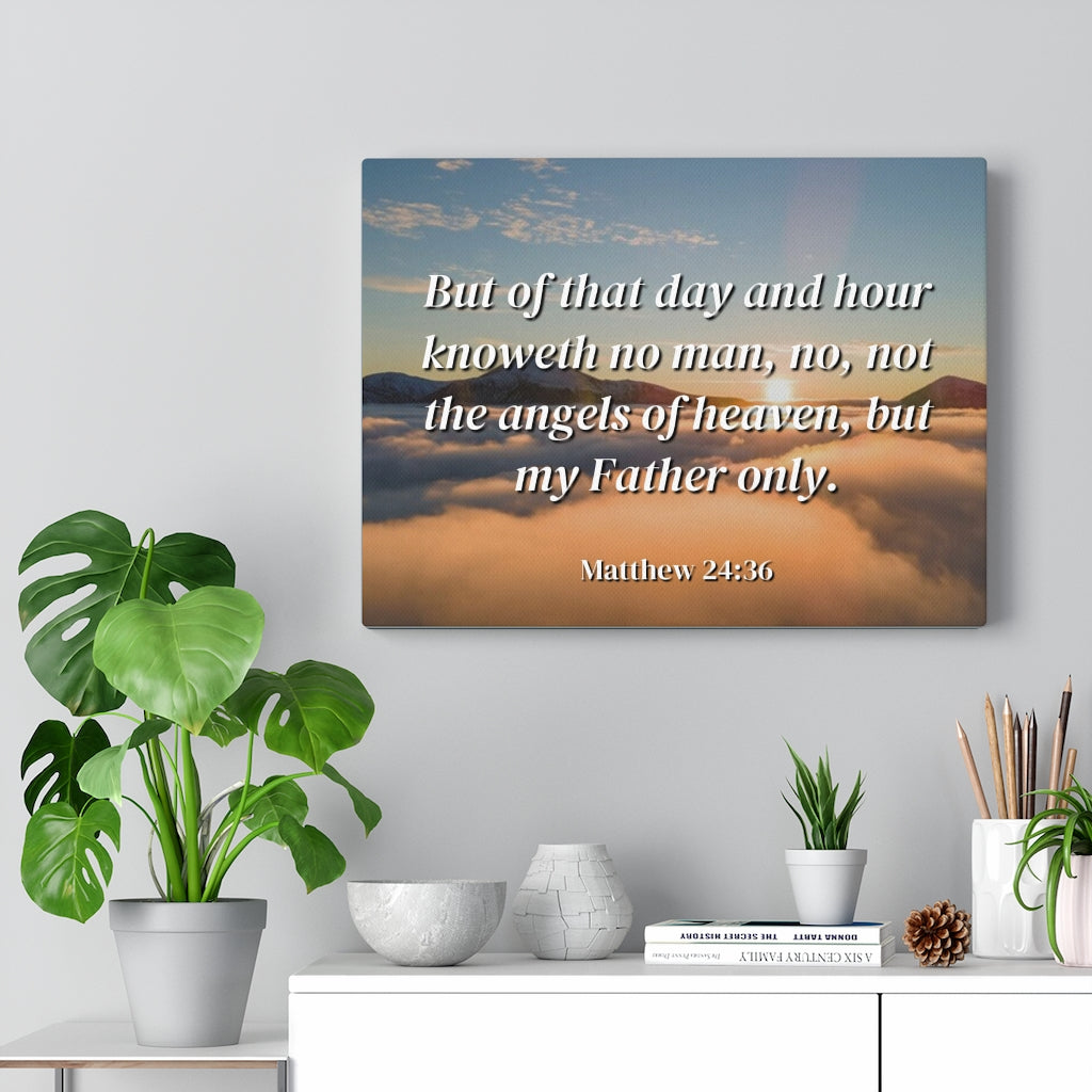 Scripture Walls Angels Of Heaven Matthew 24:36 Bible Verse Canvas Christian Wall Art Ready to Hang Unframed-Express Your Love Gifts