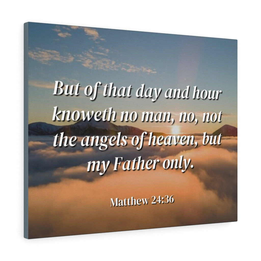 Scripture Walls Angels Of Heaven Matthew 24:36 Bible Verse Canvas Christian Wall Art Ready to Hang Unframed-Express Your Love Gifts