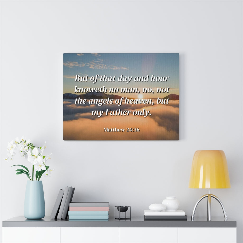 Scripture Walls Angels Of Heaven Matthew 24:36 Bible Verse Canvas Christian Wall Art Ready to Hang Unframed-Express Your Love Gifts