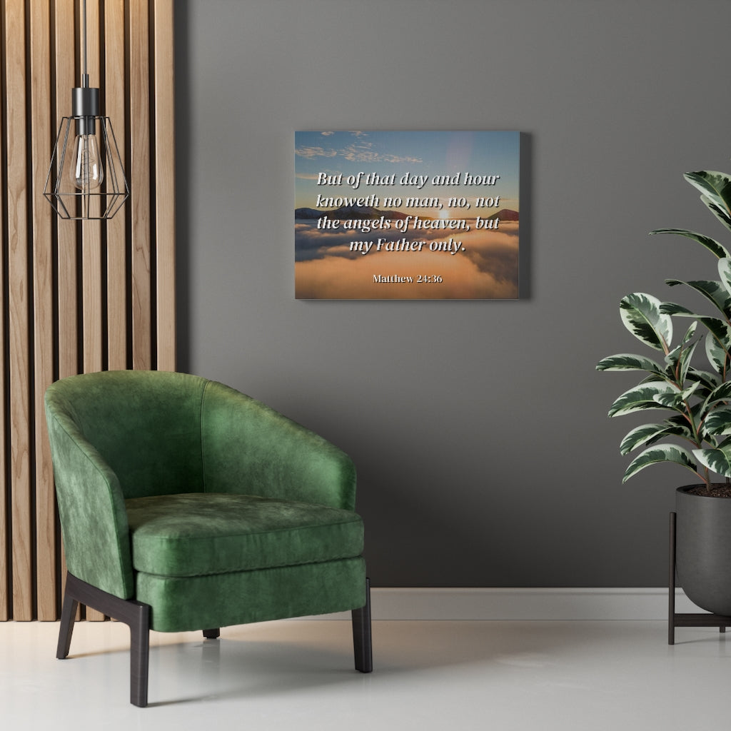 Scripture Walls Angels Of Heaven Matthew 24:36 Bible Verse Canvas Christian Wall Art Ready to Hang Unframed-Express Your Love Gifts