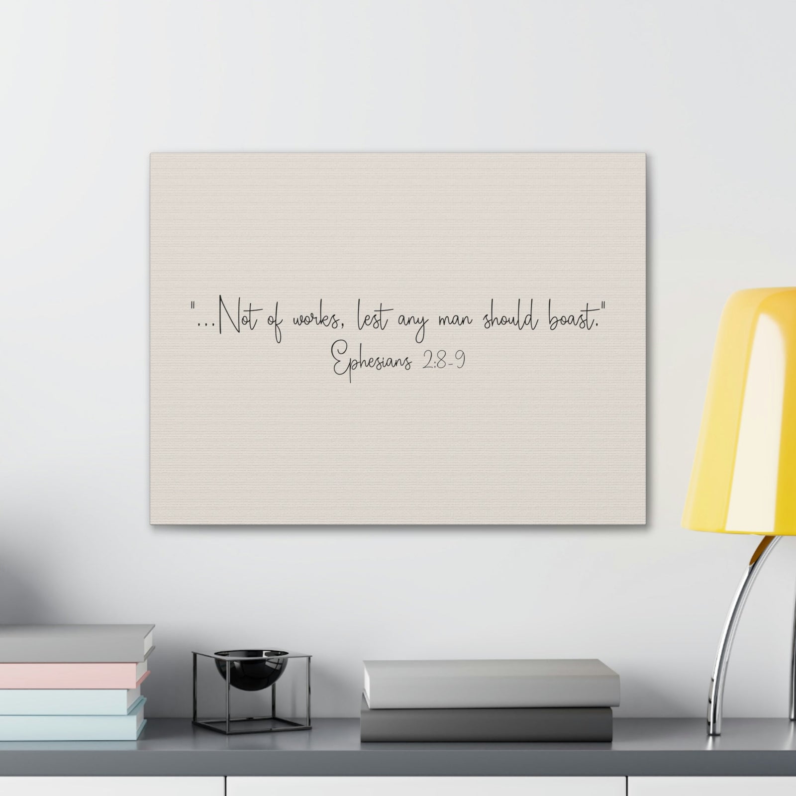 Scripture Walls Any Man Ephesians 2:8 Pastel Brown Bible Verse Canvas Christian Wall Art Ready to Hang Unframed-Express Your Love Gifts