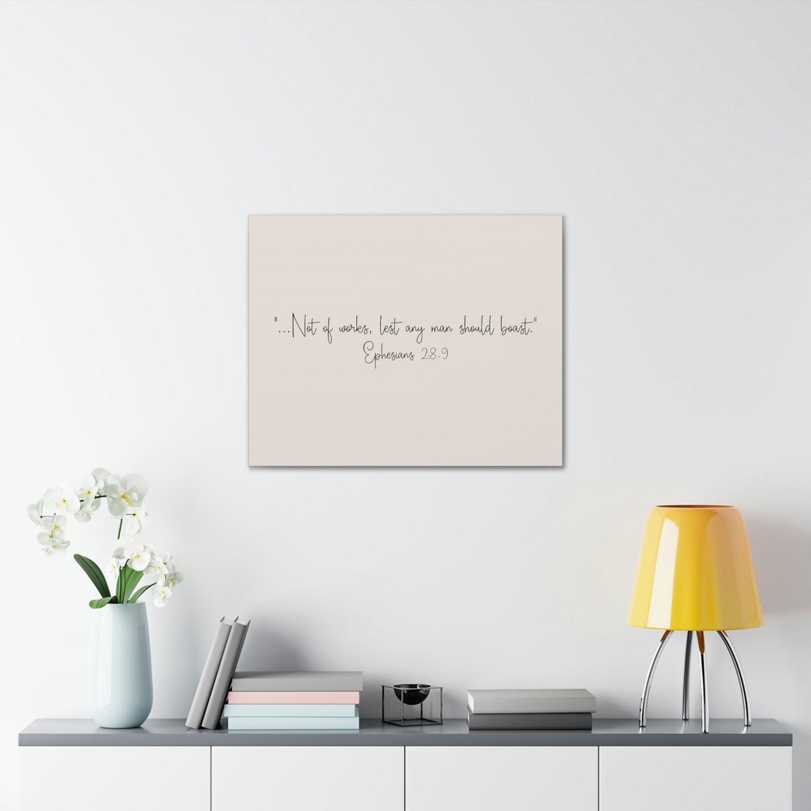 Scripture Walls Any Man Ephesians 2:8 Pastel Brown Bible Verse Canvas Christian Wall Art Ready to Hang Unframed-Express Your Love Gifts