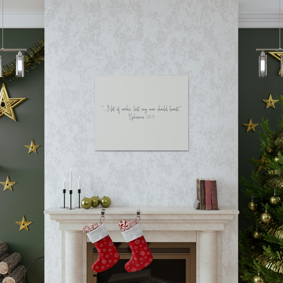 Scripture Walls Any Man Ephesians 2:8 Pastel Brown Bible Verse Canvas Christian Wall Art Ready to Hang Unframed-Express Your Love Gifts