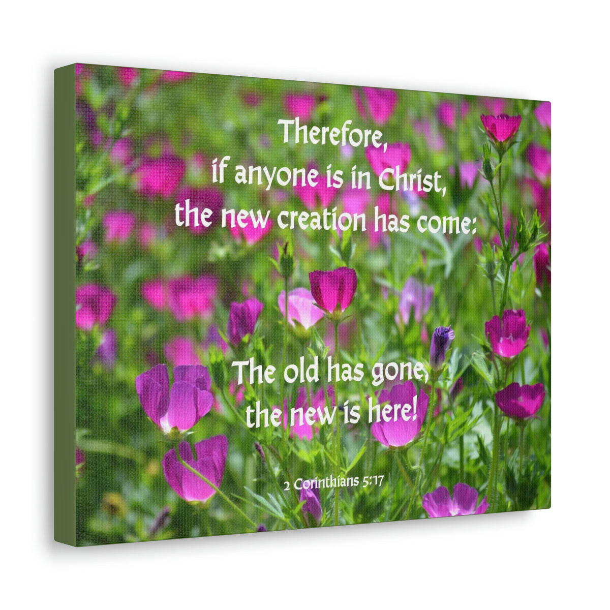 Scripture Walls Anyone in Christ 2 Corinthians 5:17 Flowers Christian Wall Art Bible Verse Print Ready to Hang Unframed-Express Your Love Gifts