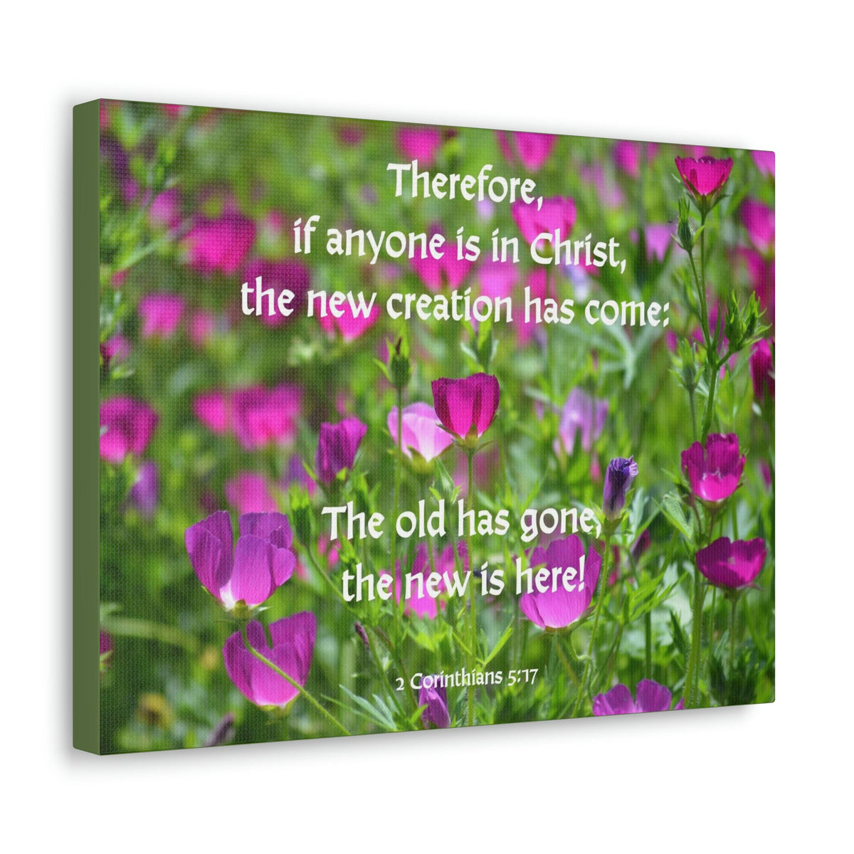 Scripture Walls Anyone in Christ 2 Corinthians 5:17 Flowers Christian Wall Art Bible Verse Print Ready to Hang Unframed-Express Your Love Gifts
